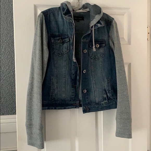 New Look Jackets & Blazers - Jean jacket with terry cloth sleeves